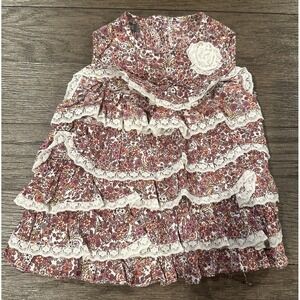 Kenneth Cole Reaction tiered ruffle lace‎ sleeveless toddler girls dress sz 3T